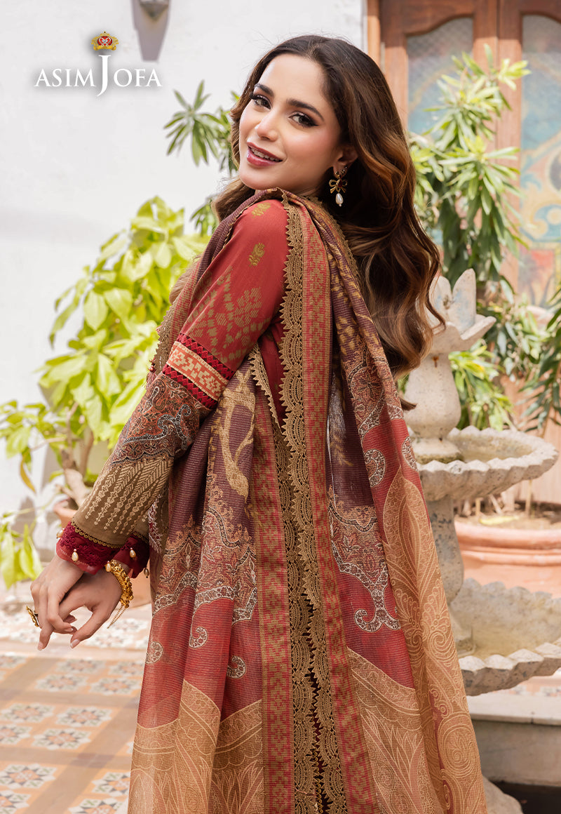 Asim Jofa Rania Pre-Winter '23 Ajrw-01 Embroidered Premium Winter Cotton 3 Pcs