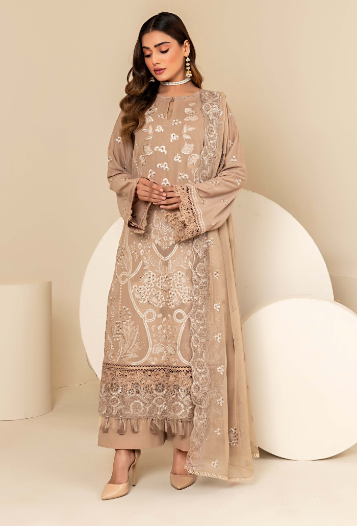 Flora By Humdum Unstitched 3 Piece Emb Lawn Collection'2024-FS-04