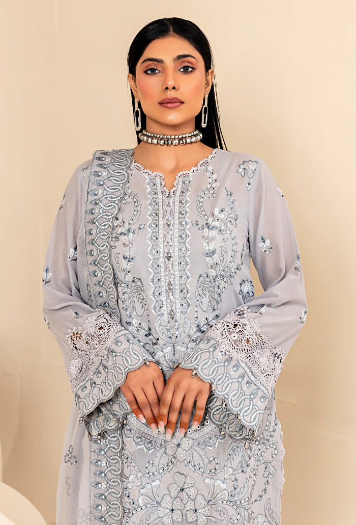 Flora By Humdum Unstitched 3 Piece Emb Lawn Collection'2024-FS-06