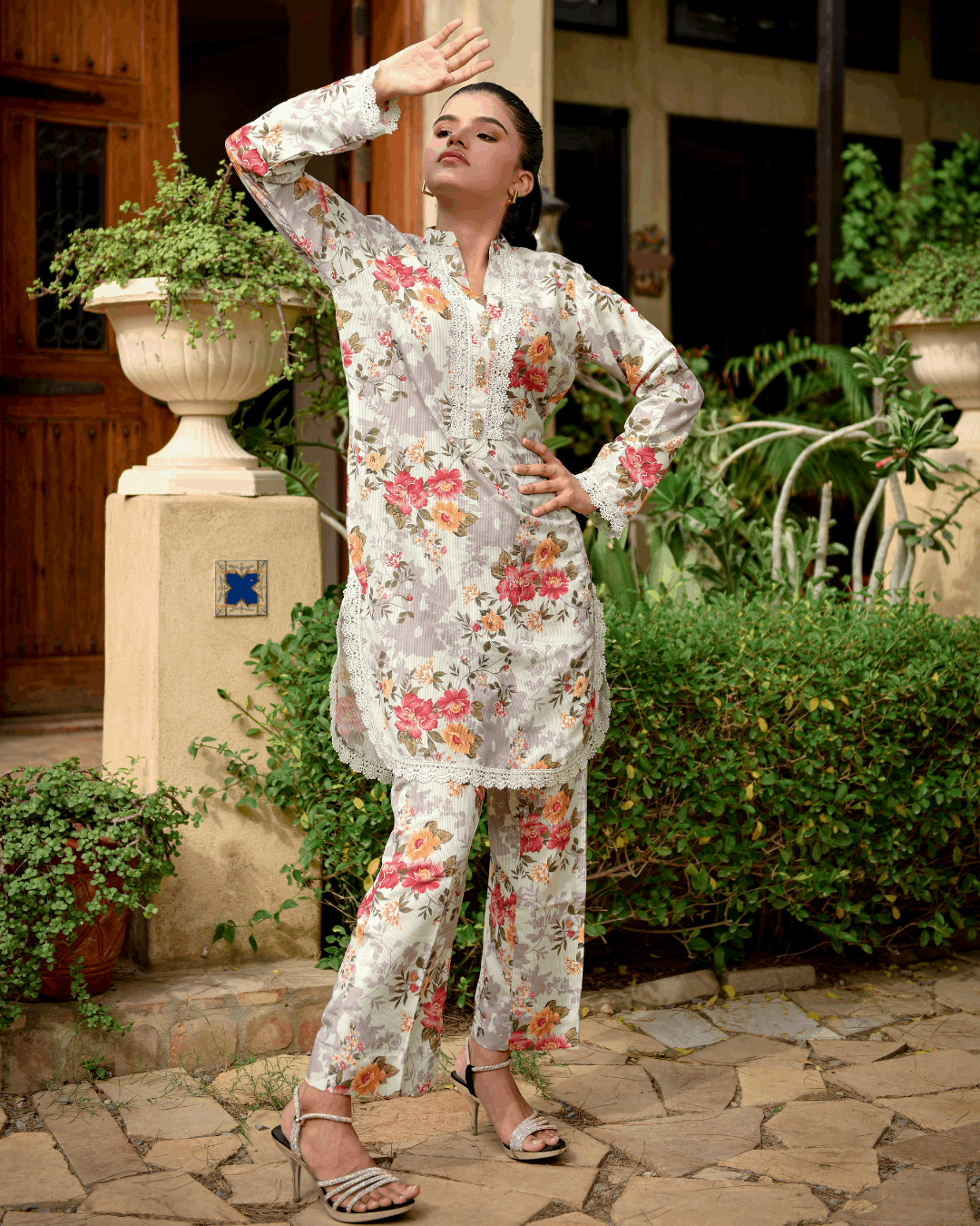 Florals & Printed By Hadar Official Stitched 3 Piece Lawn Collection-Serene - 3 PC printed