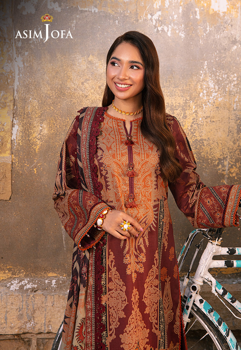 Asim Jofa Aira & Asra Pret Ajarp-24 Embroidered Lawn Stitched 3 Pcs