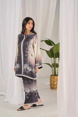 Yaaqot Stitched 2 Piece Lawn Collection-Ebony Greyish