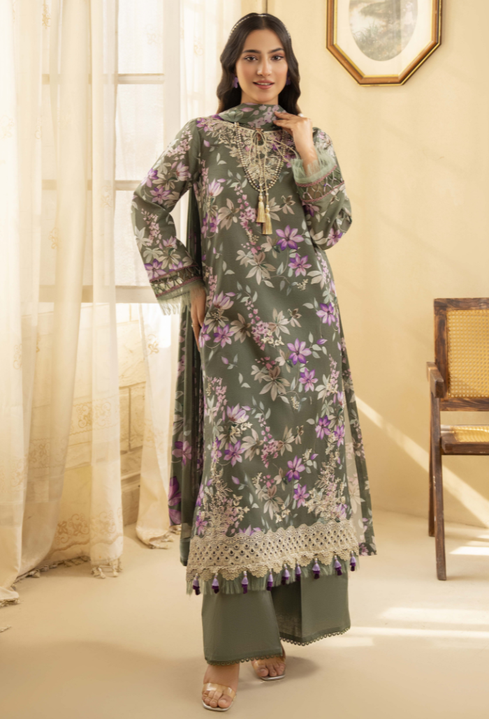 Senora By Humdum Stitched 3 Piece Emb Printed Lawn Collection'2025-D-06