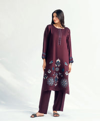 Winter Tales By Kaanthaa Stitched 2 Piece Winter Suit-Garnet Gush | 2 pc Stitched