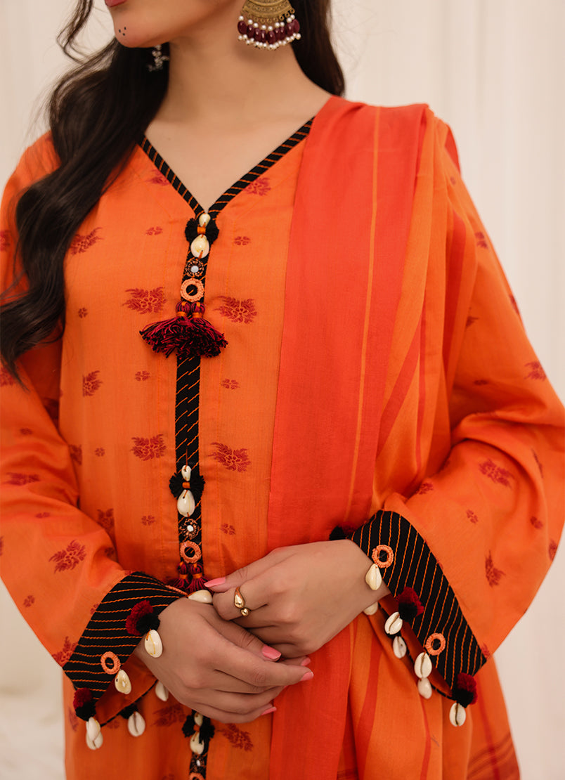Zlooms 3 Pc Yarn Dyed Unstitched Suit - ZL25-C10-05