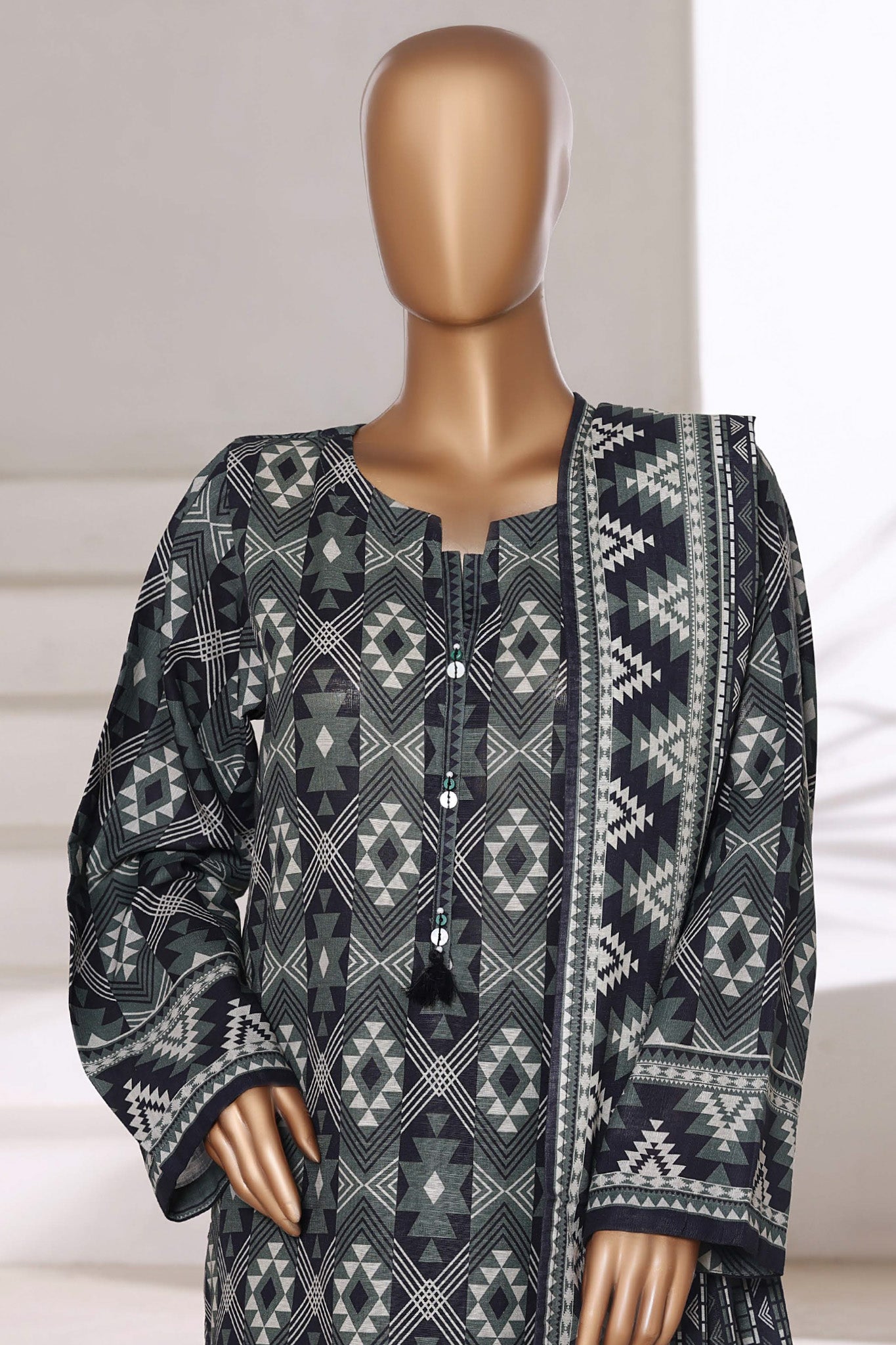 Sada Bahar Stitched 3 Piece Printed Khaddar Vol-01 Collection'2025-KD-PR-6239-Green