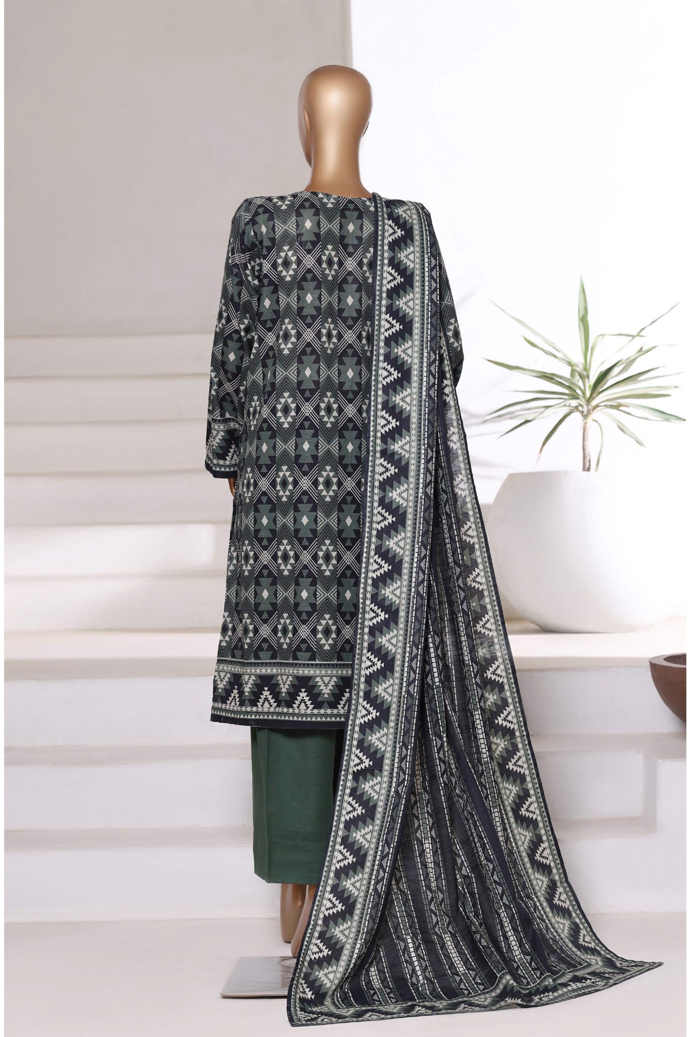 Sada Bahar Stitched 3 Piece Printed Khaddar Vol-01 Collection'2025-KD-PR-6239-Green