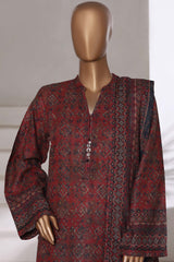 Sada Bahar Stitched 3 Piece Printed Khaddar Vol-01 Collection'2025-KD-PR-6241-Brown