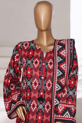 Sada Bahar Stitched 3 Piece Printed Khaddar Vol-01 Collection'2025-KD-PR-6245-Red