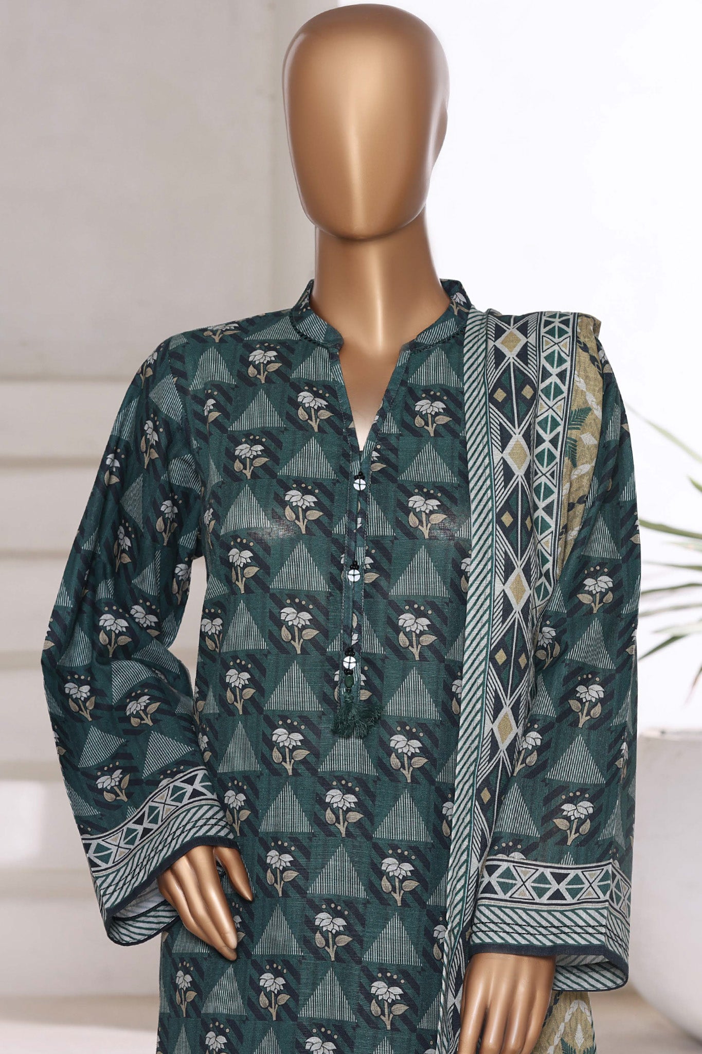 Sada Bahar Stitched 3 Piece Printed Khaddar Vol-01 Collection'2025-KD-PR-6251-Green