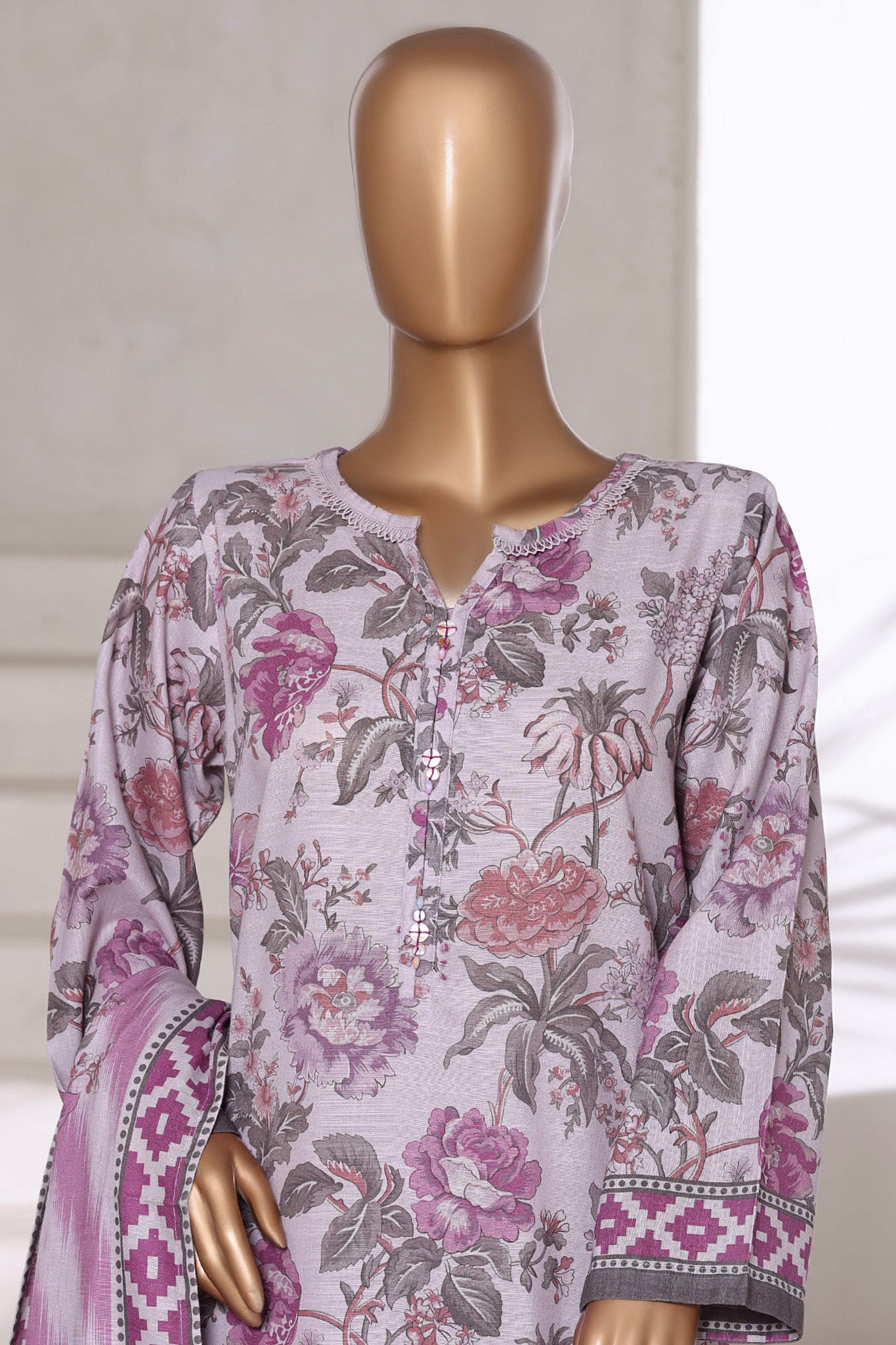 Sada Bahar Stitched 3 Piece Printed Khaddar Vol-01 Collection'2025-KD-PR-6253-Purple