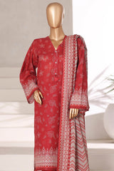 Sada Bahar Stitched 3 Piece Printed Khaddar Vol-02 Collection'2025-KD-PR-6550-Rust