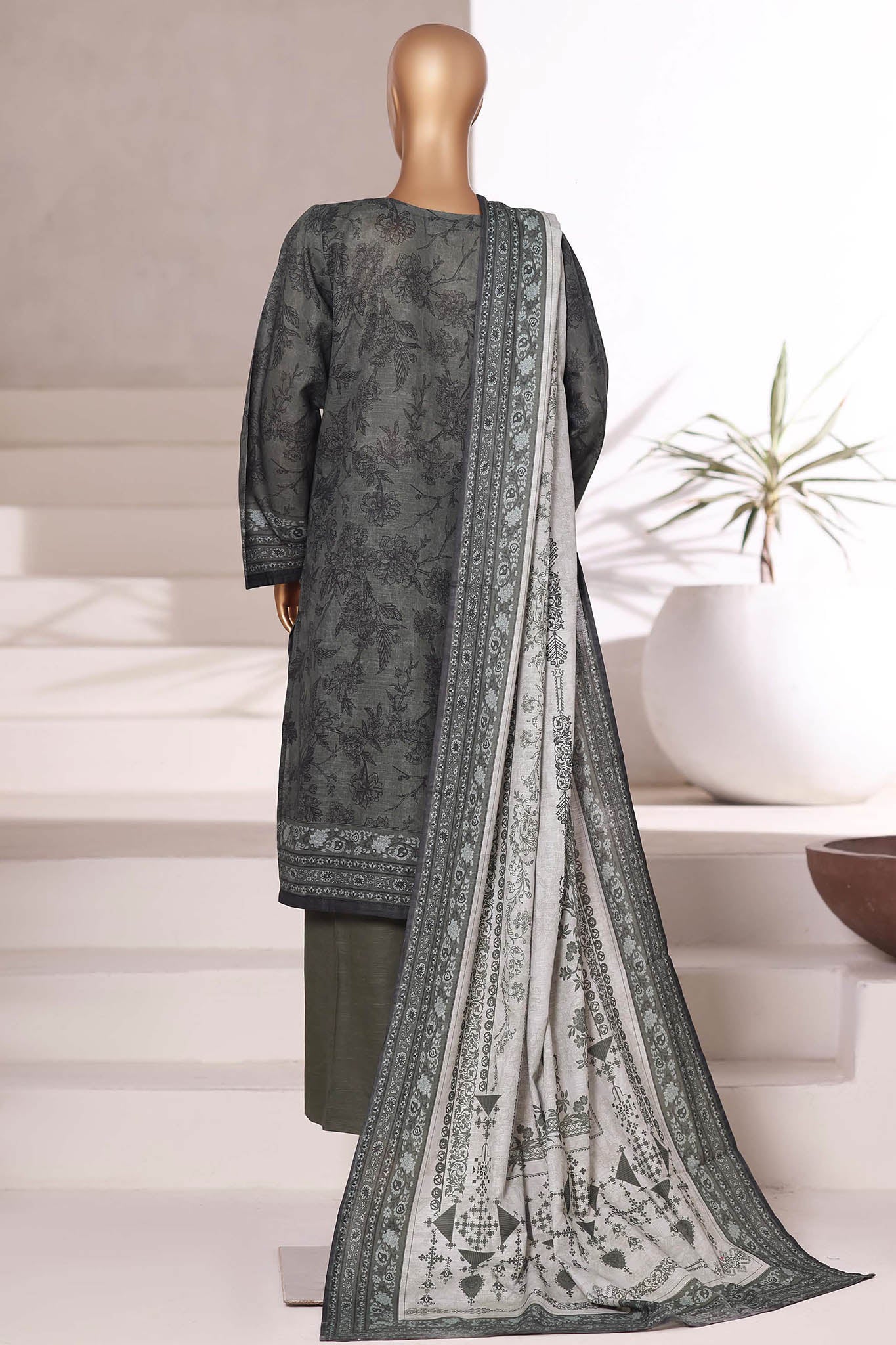 Sada Bahar Stitched 3 Piece Printed Khaddar Vol-02 Collection'2025-KD-PR-6552-Green