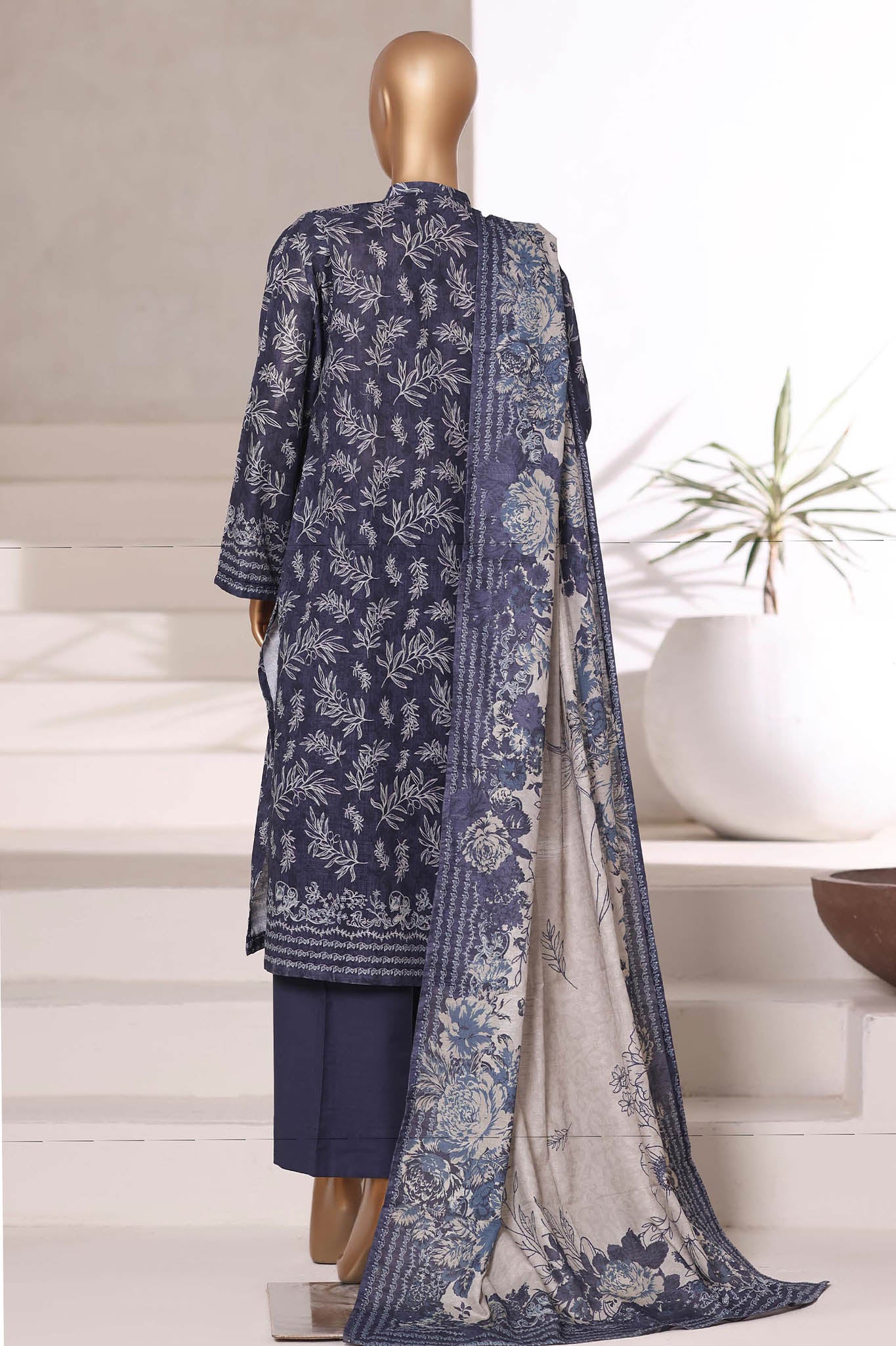 Sada Bahar Stitched 3 Piece Printed Khaddar Vol-02 Collection'2025-KD-PR-6554-Blue