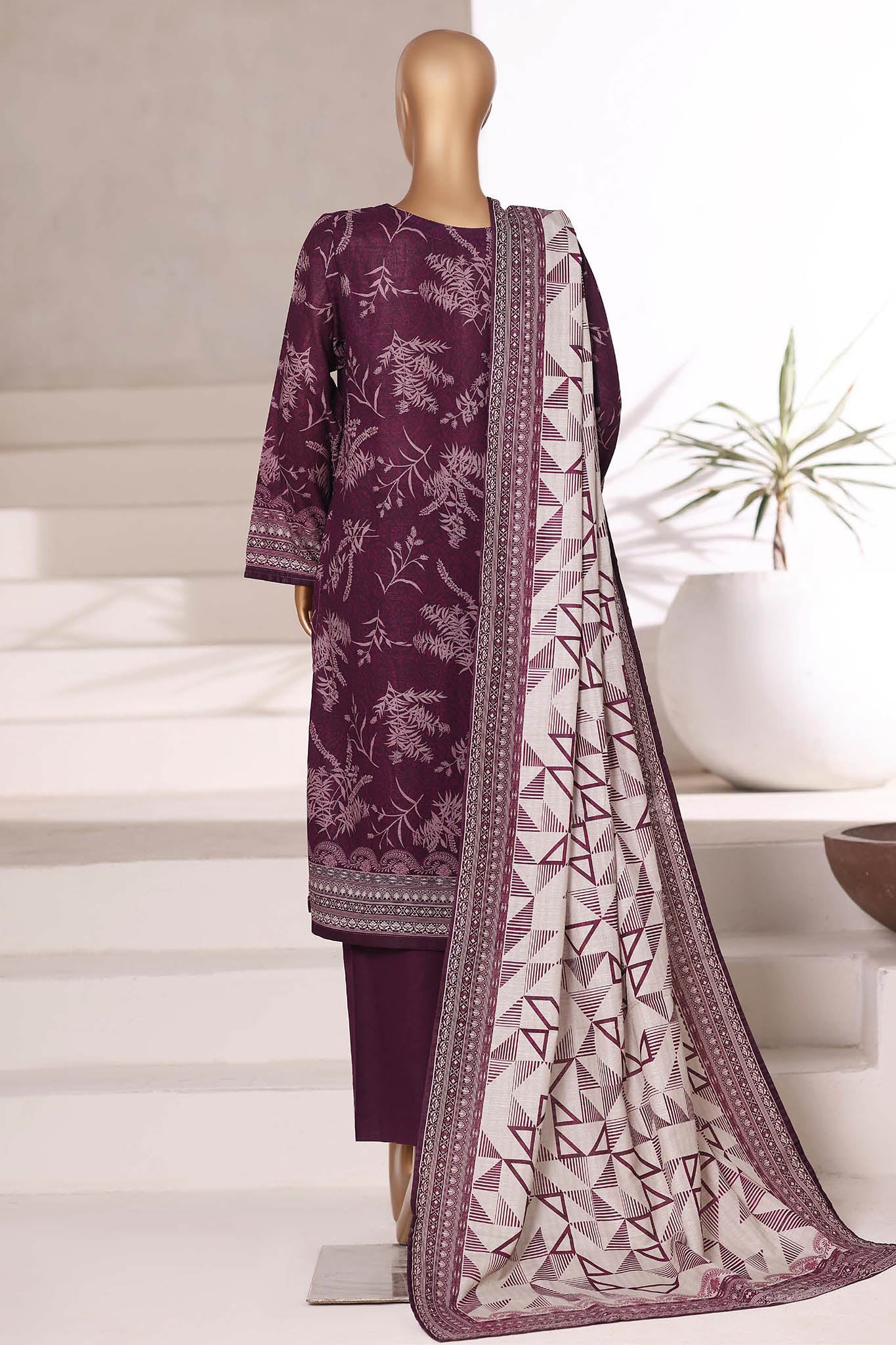 Sada Bahar Stitched 3 Piece Printed Khaddar Vol-02 Collection'2025-KD-PR-6562-Purple