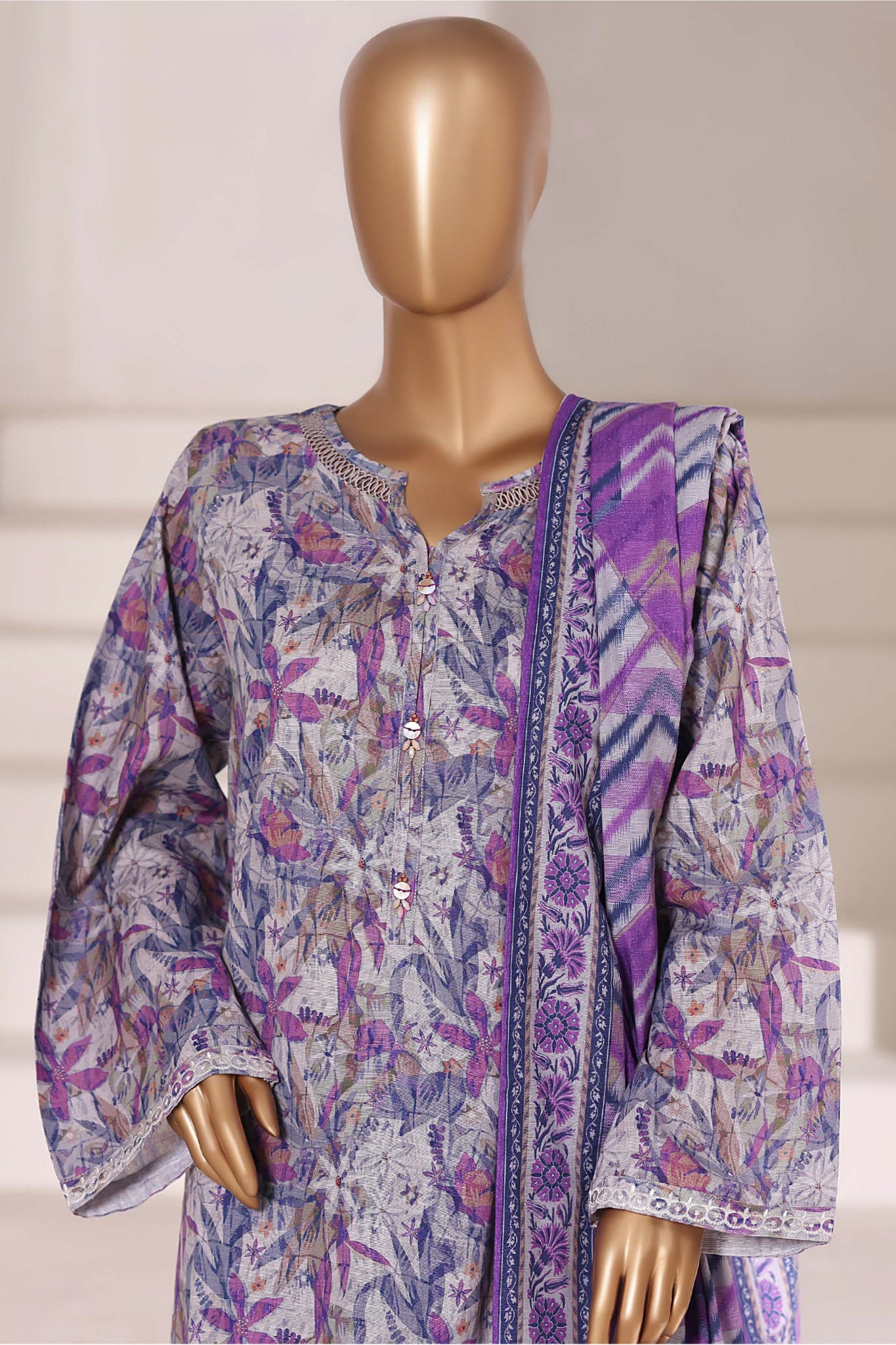 Sada Bahar Stitched 3 Piece Emb Khaddar Fall Collection'2025-EMB-6847-Multi