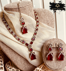 Made For Her-Elara Crystal Necklace Set - RJK1045