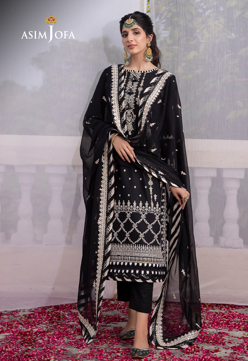 Asim Jofa Abresham '23 Ajab-01 Embroidered Lawn Silk 3 Pcs