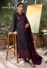Asim Jofa Shadow Work '23 Ajsw-16 Embroidered Lawn Silk 3 Pcs