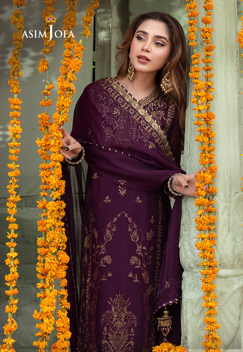 Asim Jofa Abresham '23 Ajab-22 Embroidered Chiffon 3 Pcs