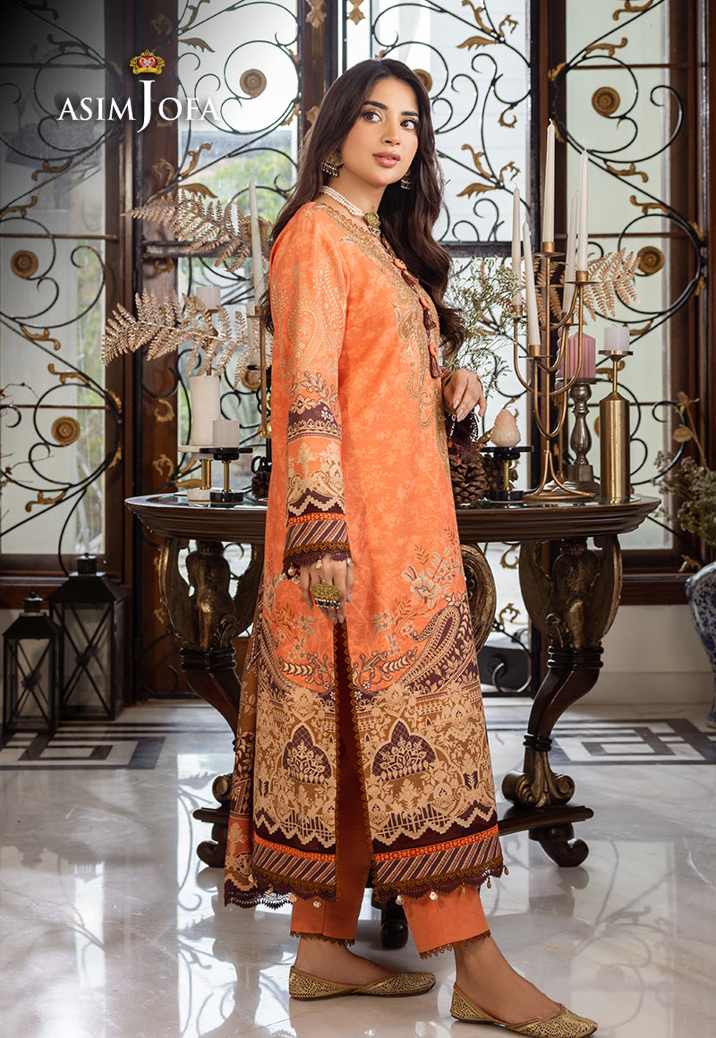 Asim Jofa Aira & Asra Pret Ajiwp-09 Printed Khaddar Stitched 3 Pcs