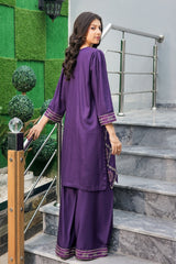 Earthen Tones By G Basics Gulmina Stitched 2 Piece Winter Suit-Lavender (2PC)