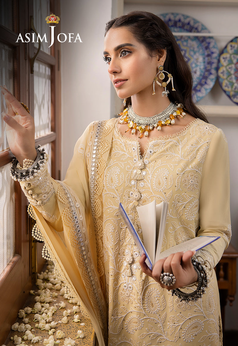 Asim Jofa Shadow Work '23 Ajsw-09 Embroidered Lawn Silk 3 Pcs