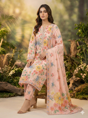 Dr Haris Unstitched 3 Piece Printed  Lawn Vol-03 Suit-DRP-026