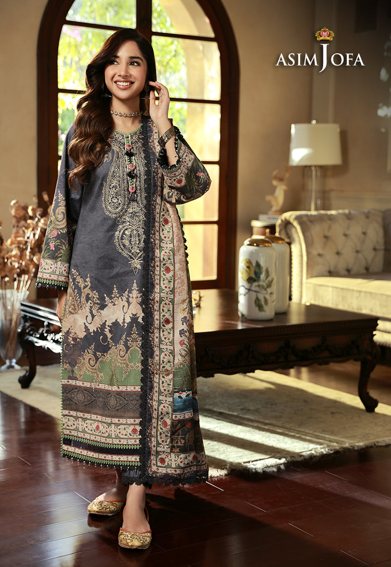 Asim Jofa Aira & Asra Winter Shawl Collection Ajaw-06 Embroidered Karandi 3 Pcs
