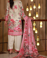 Chameli Studio-Rose And Water Lawn Digital Print 3 Piece Unstitched Suit-WRTS-0016