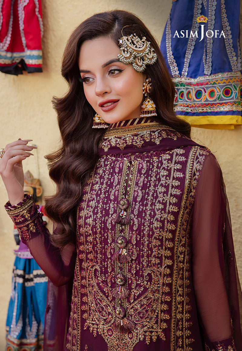 Asim Jofa Abresham '23 Ajab-03 Embroidered Chiffon 3 Pcs