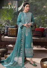 Asim Jofa Shadow Work '23 Ajsw-28 Embroidered Lawn Silk 3 Pcs
