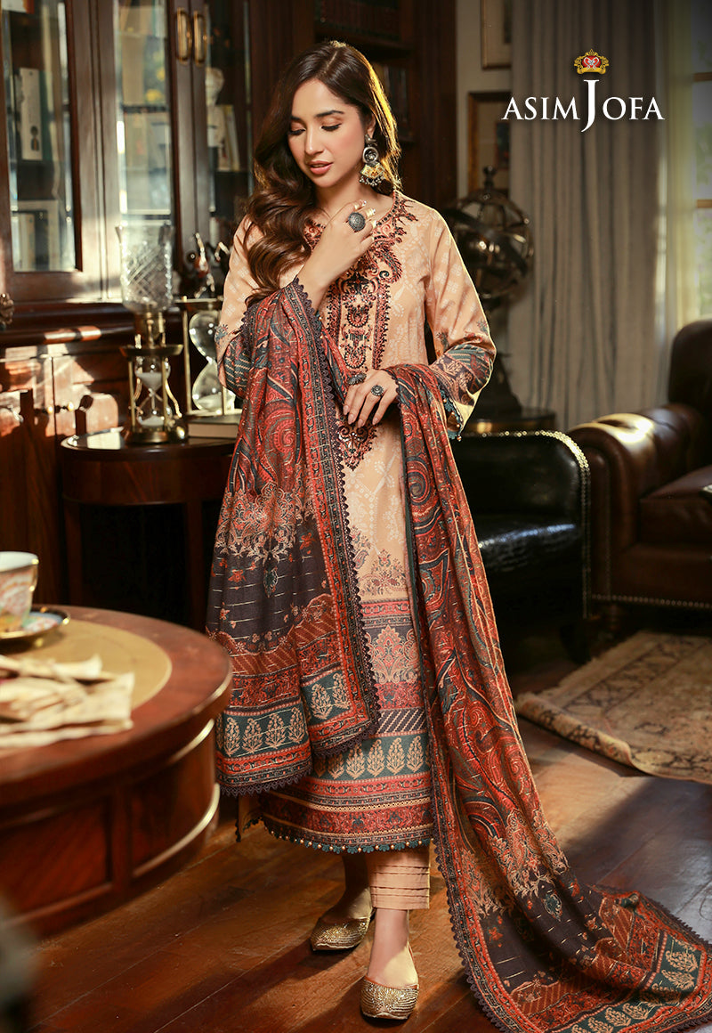 Asim Jofa Aira & Asra Pret Ajawp-03 Embroidered Karandi Stitched 3 Pcs