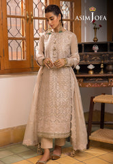 Asim Jofa Shadow Work '23 Ajsw-21 Embroidered Cotton Net 3 Pcs