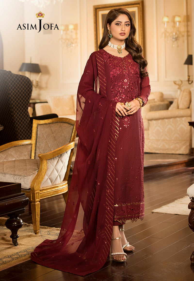 Asim Jofa Designers Limited Edition Ajjmd-15 Embroidered Stitched 3 Pcs