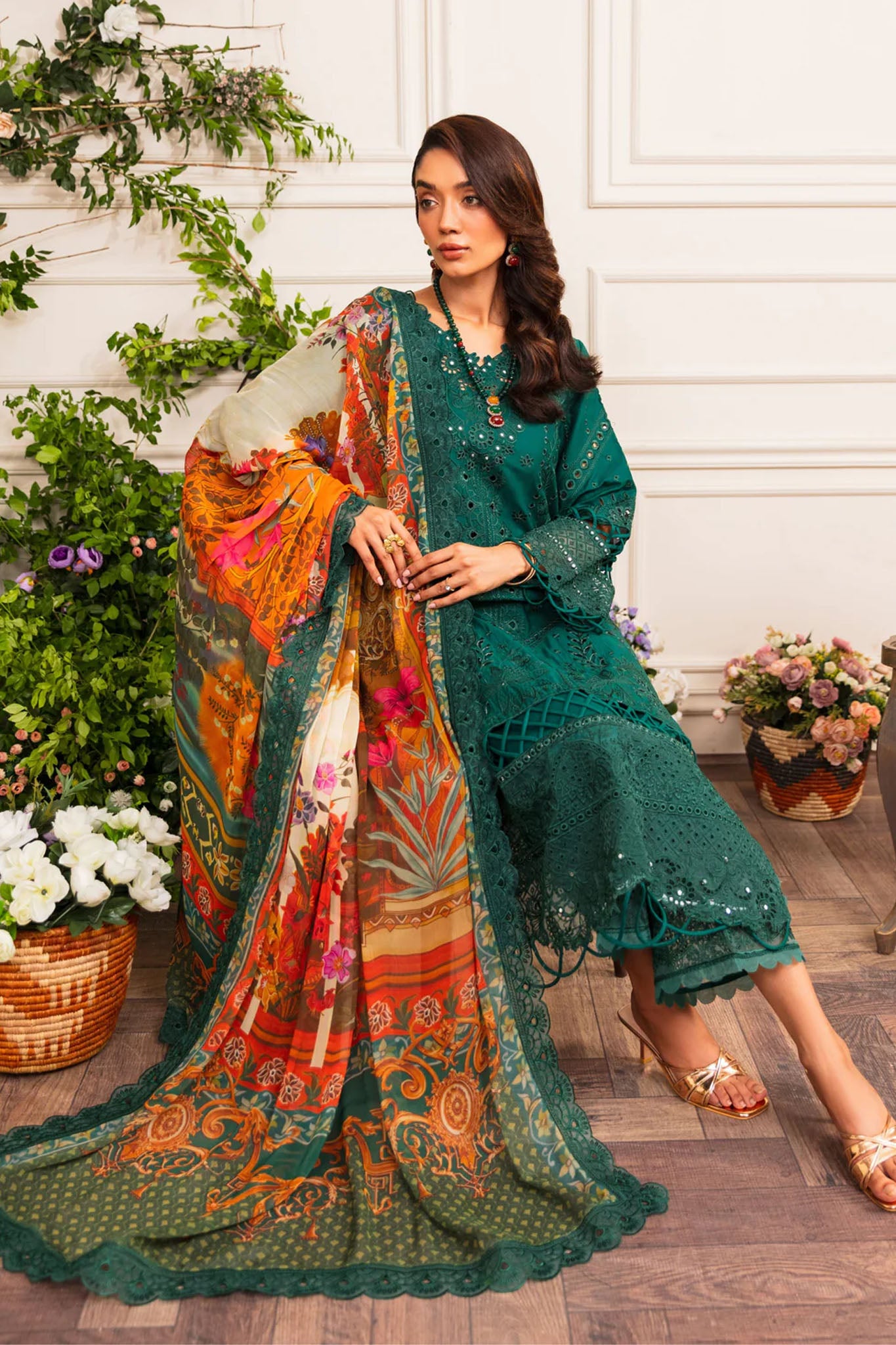Pairi Daeza By Nine Needles Unstitched 3 Piece Luxury Lawn Collection'2025-Verdure-NL-01