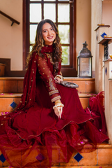 Omal By Komal Stitched 3 Piece Formals Collection'2025-Mehrbano (Frock & Dupatta)
