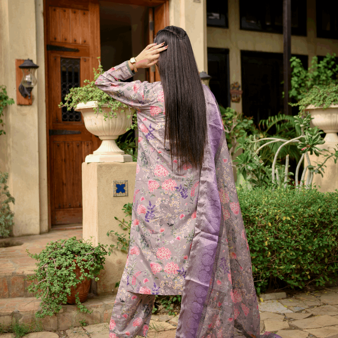 Florals & Printed By Hadar Official Stitched 3 Piece Lawn Collection-Celeste - 3 PC printed