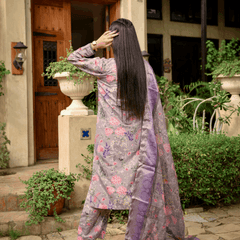 Florals & Printed By Hadar Official Stitched 3 Piece Lawn Collection-Celeste - 3 PC printed