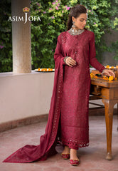 Asim Jofa Shadow Work '23 Ajsw-02 Embroidered Poly Viscose 3 Pcs