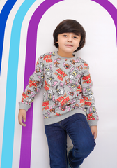 Fleece Printed Sweatshirt - Wear Ochre