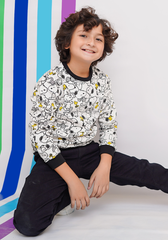 Fleece Printed Sweatshirt - Wear Ochre