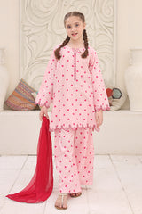 Guldasta By Shanzey Stitched 3 Piece Printed Cotton Suit-SHK-7006-Pink