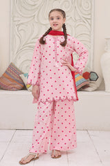 Guldasta By Shanzey Stitched 3 Piece Printed Cotton Suit-SHK-7006-Pink