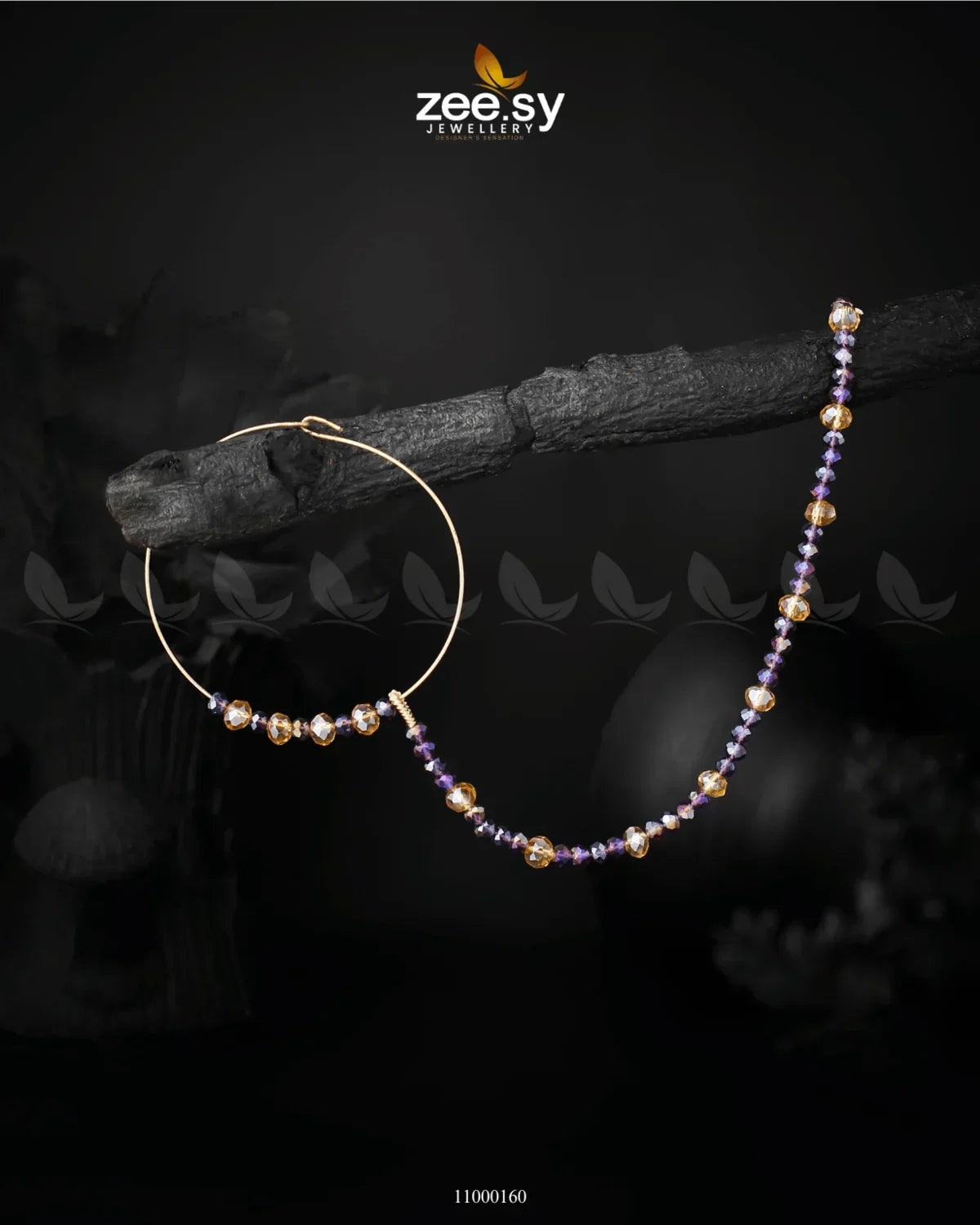 NOSE RING-0002 Crystal Purple Champagne - Zeesy Jewellery