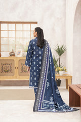 Meerak 3 Piece Emb Khaddar Suit-Aztec Ivory