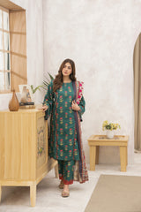 Meerak 3 Piece Emb Khaddar Suit-Meadow