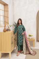 Meerak 3 Piece Emb Khaddar Suit-Meadow