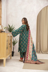 Meerak 3 Piece Emb Khaddar Suit-Meadow