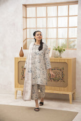 Meerak 3 Piece Emb Khaddar Suit-Magnolia